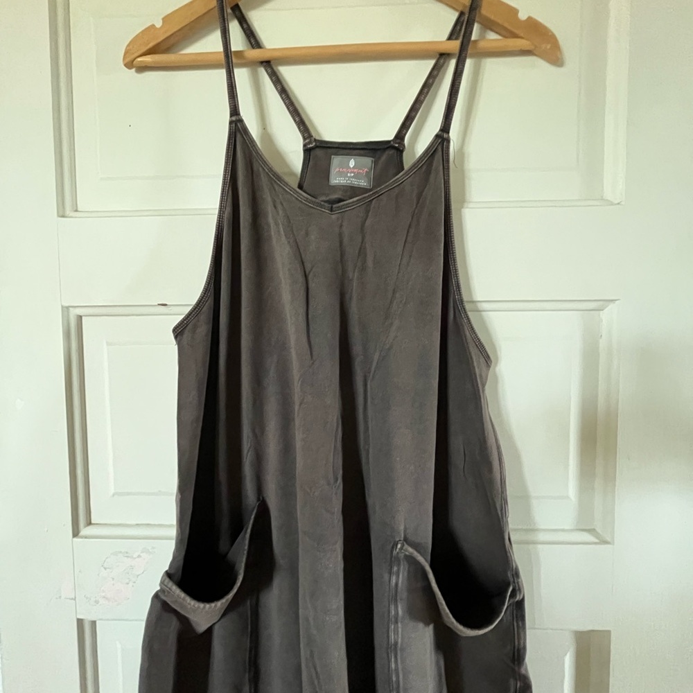 Free People Casual Gray Jumpsuit with Spaghetti Straps